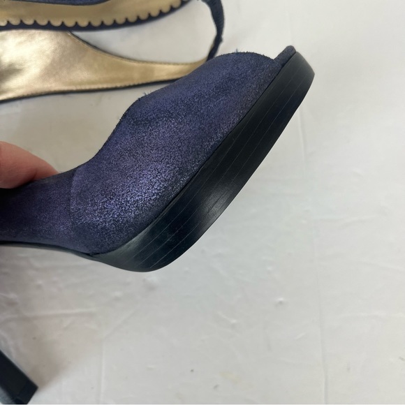 Jessica Simpson blue shimmer open-toe sling back heels-Woman’s 7.5 - Picture 8 of 13